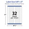Avery TrueBlock Matte White Paper Labels, 5/8" x 3" Rectangle